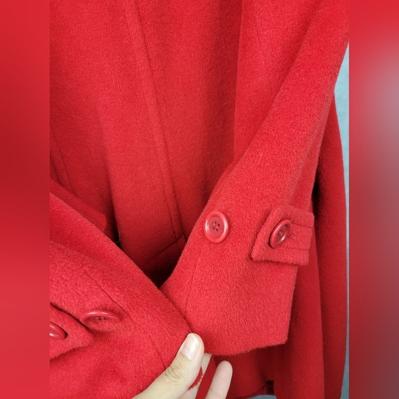Talbots Wool Alpaka Women Military Style Coat‎ Jacket Size 18 In Red - Picture 11 of 11